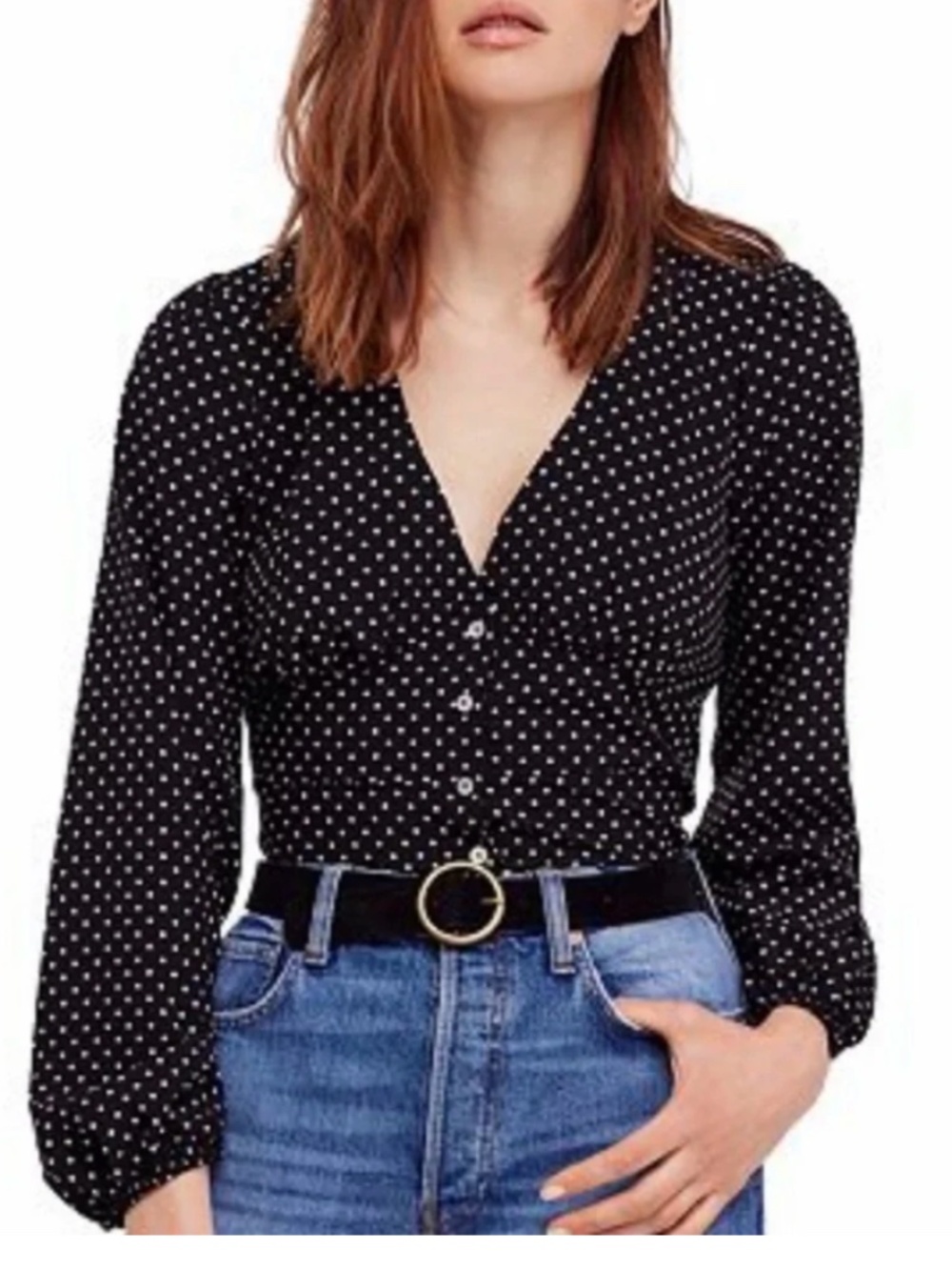 Free People Polka Dot Top - M